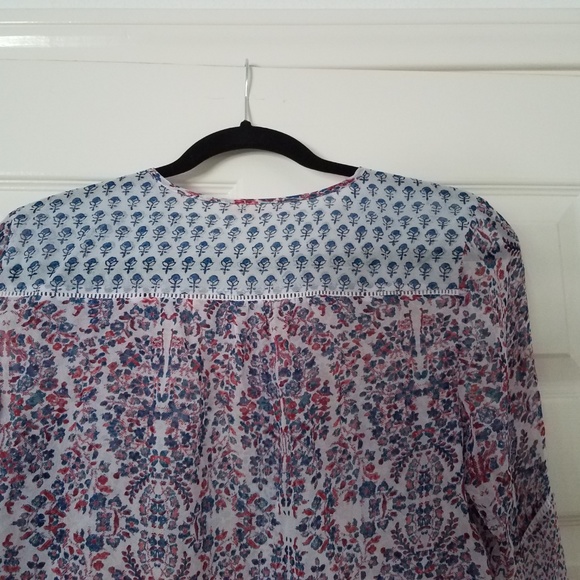 Rebecca Taylor Sheer Floral Long Sleeve Blouse - Picture 4 of 4